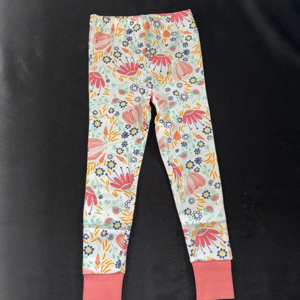 Honest Baby 2 Piece floral peach Pajama 100% Organic Cotton Size 4T